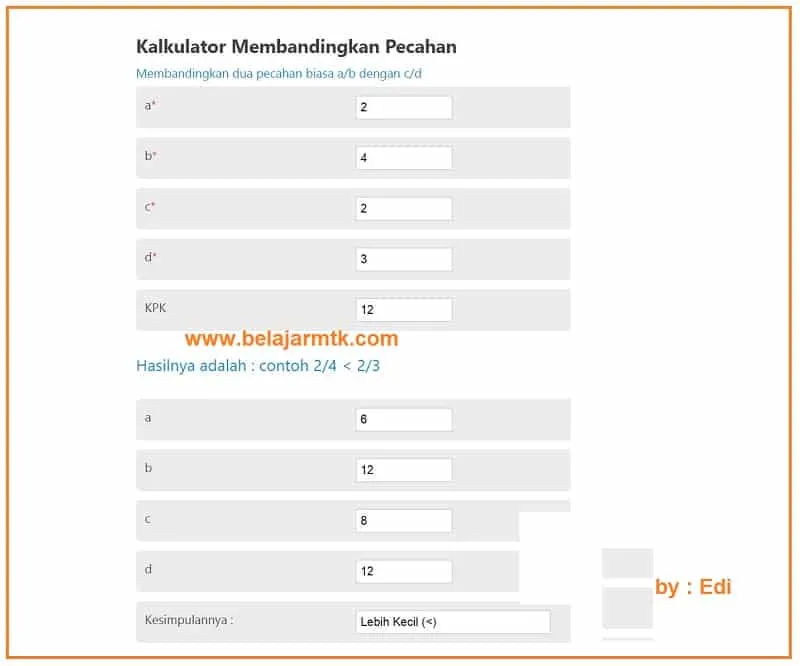 Cara Membandingkan Bilangan Pecahan Dan Contoh Soalnya