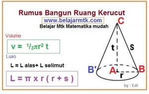 Rumus Bangun Ruang Kerucut