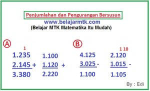 Penjumlahan Dan Pengurangan Bilangan Bersusun