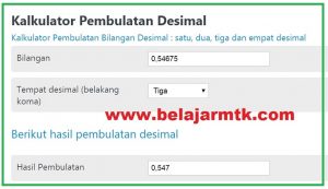 Kalkulator Pembulatan Bilangan desimal