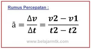 Rumus Percepatan